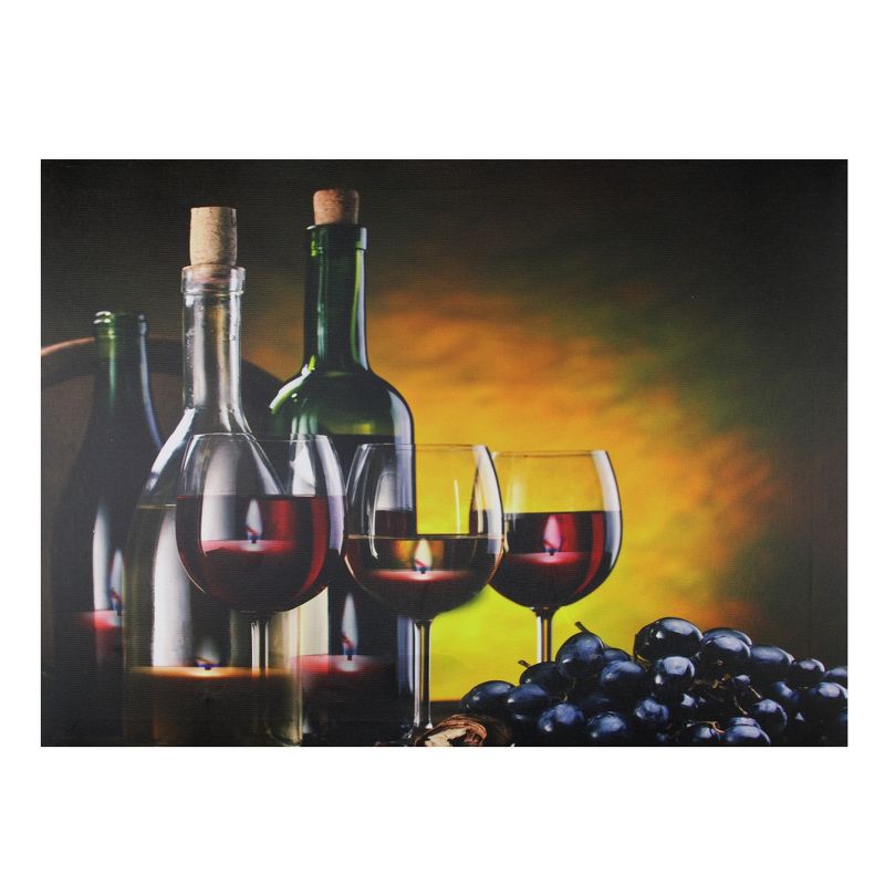 Northlight 15.75" LED Lighted Flickering Wine, Grapes and Candles Canvas Wall Art 11.75" x 15.75", 1 of 3