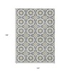 Gray Ivory And Gold Floral Medallion Washable Indoor Outdoor Area Rug - 3 of 4