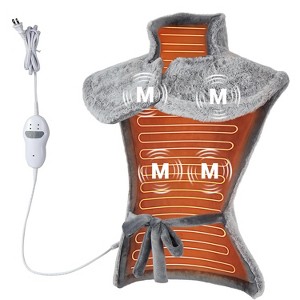 Massaging Heating Pad for Neck and Shoulders and Back, 24" x 35" Large Electric Heating Pad for Back with 3 Heat Levels, 4 Massage Settings - 1 of 4