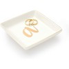 Juvale Ceramic Trinket Tray, Monogram Initials Jewelry Dish for Ring (4 Inches) - 3 of 4