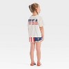 Toddler Girls' 2pc Disney Minnie Mouse Americana Short Sleeve T-Shirt and Shorts Set - Red/White/Blue - 2 of 4