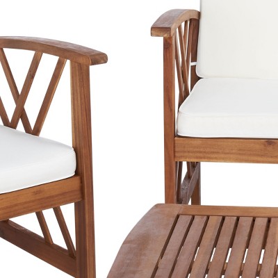 Fontana Brown Acacia 4-Piece Outdoor Conversation Set