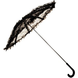 HMS Steampunk Lace Costume Umbrella Parasol 24" - Black - 1 of 1
