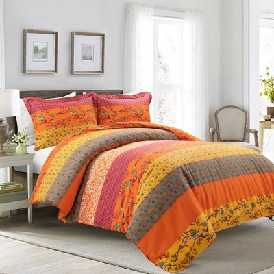 3pc King Royal Empire Quilt Set Tangerine - Lush Décor : Target