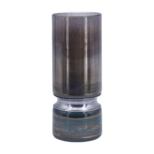 AZL1 Life Concept Decorative Vases, Tall Hourglass Vase with Smokey Finish for Floor and Tabletop Decor, Blue, 5.1"*5.1"*13.2" - 1 of 4