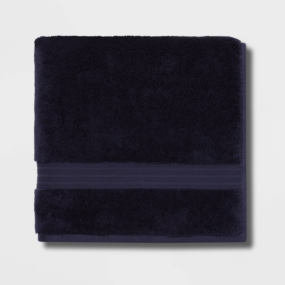 Photos - Towel Total Fresh Antimicrobial Oversized Bath  Navy - Threshold™: 100 Cotton, Low Lint, Machine Washable