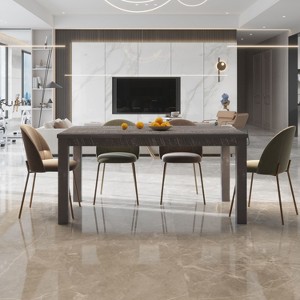 CAVINAS Dining Table Kitchen Table 63" Solid Wood Rectangular Dining Table for 6 with Wood Legs - 1 of 4