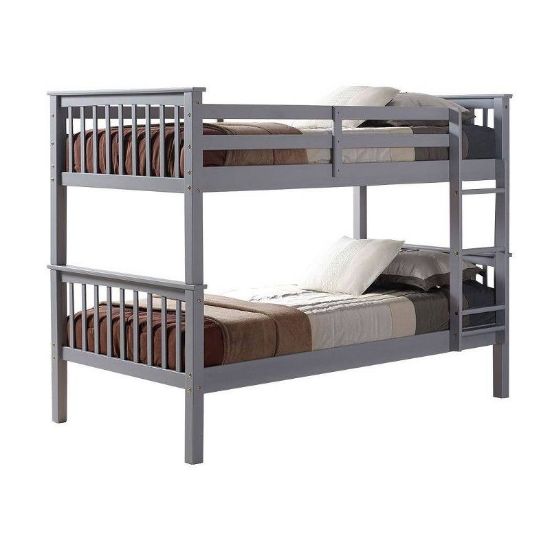 Twin Over Twin Solid Wood Mission Design Bunk Bed - Saracina Home, 3 of 7