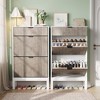 Shoe Cabinet with 2 Flip Drawers, Hidden Wood Shoe Cabinet,Freestanding Shoe Storage Cabinet for Entryway Hallway.White - 4 of 4