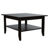 Cabrillo 4-Shelf 2-Piece Living Room Set: Black & Espresso Coffee Table and Bar Cabinet with 6 Bottle Capacity - 4 of 4