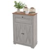 HOMCOM Farmhouse Storage Cabinet, Sideboard with Double Doors, Drawer, and Adjustable Shelf for Kitchen, Bedroom, Living Room - 4 of 4