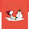 Boys' - Peanuts - Snoopy Woodstock Snowman Short Sleeve Graphic T-Shirt - 2 of 4