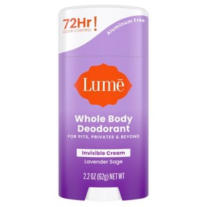 Lume Whole Body Women's Deodorant - Invisible Cream Stick - Aluminum Free - Lavender Sage Scent - 2.2oz - 1 of 4