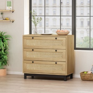 30.31"3-Drawers Storage Cabinet Rope Woven Drawer,for Bedroom,Dining Room,Hallways - 1 of 4