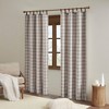 50"x84" Madison Park Light Filtering Preston Plaid Faux Leather Tab Top Curtain Panel with Fleece Lining - image 2 of 4