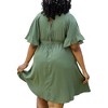 Anna-Kaci Women's Plus Size Short Sleeve Button-Down Dress with Flowy Skirt and Waist Belt - 2 of 4