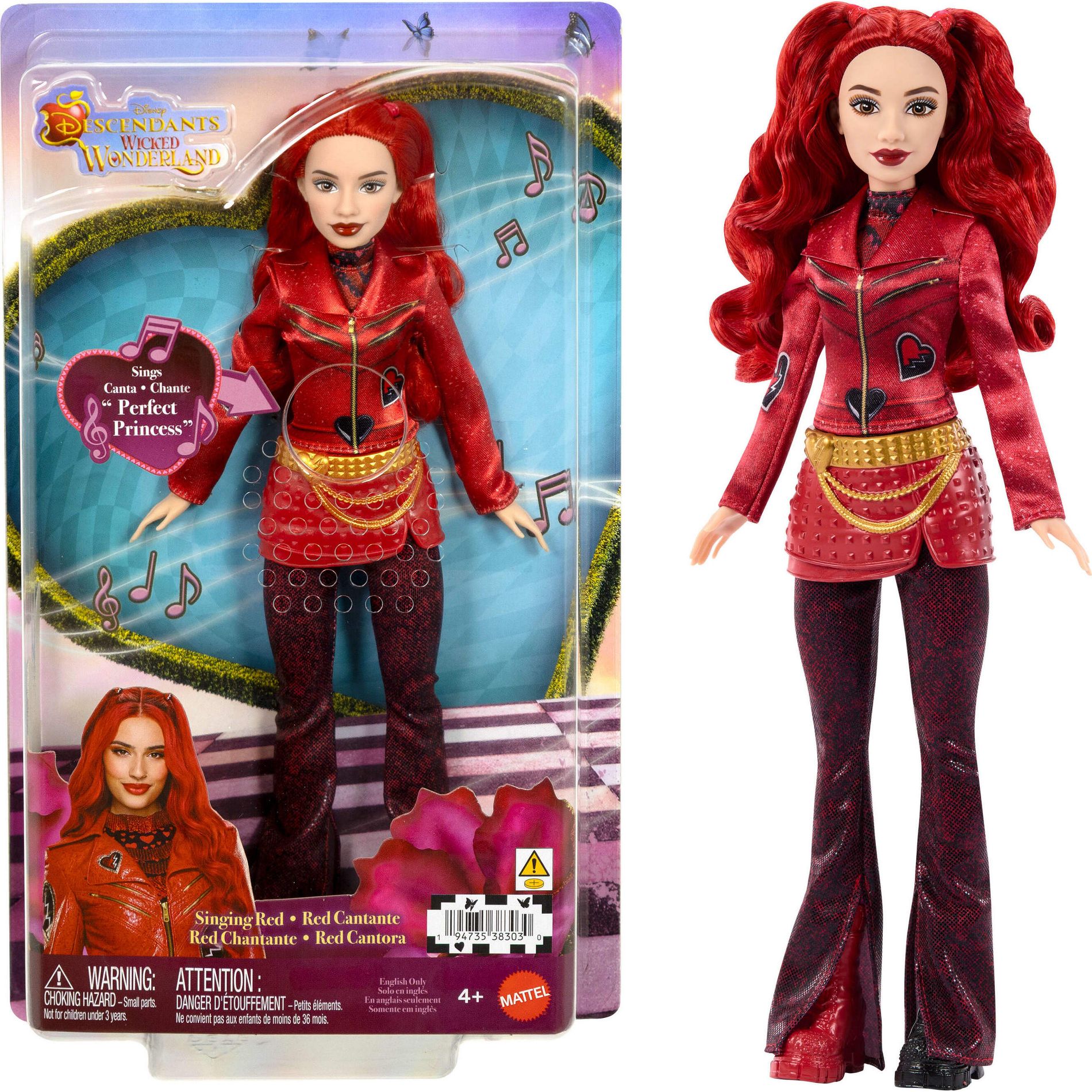 Disney Descendants Wicked Wonderland Singing Red Doll in Signature Look Sings “Perfect Princess”