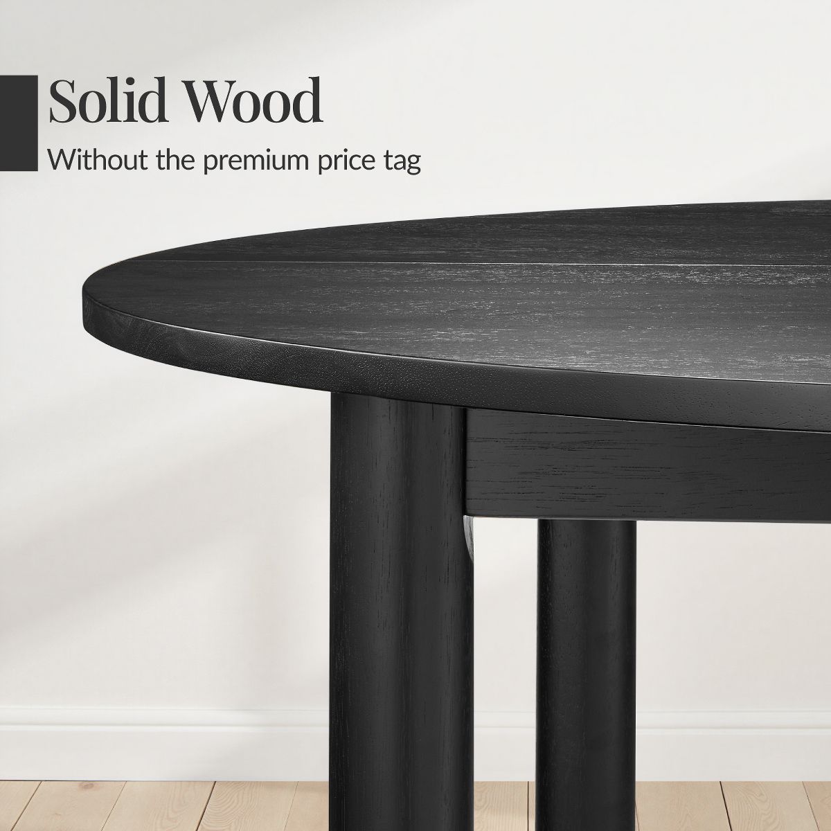 Best Choice Products 47In Round Solid Wood Dining Table, Modern Farmhouse Table For 4, Space Saving, Easy Assembly - Natural - thumbnail 3
