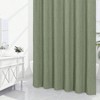 Sage Green 3D Embossed Shower Curtain, Modern Farmhouse Chic, 72x72 Soft Cloth with Hooks - 2 of 4