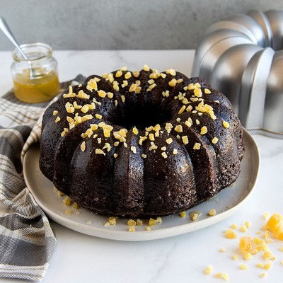 Sparkling Silver Non-Stick Aluminum Round Bundt Pan, 12-Cup