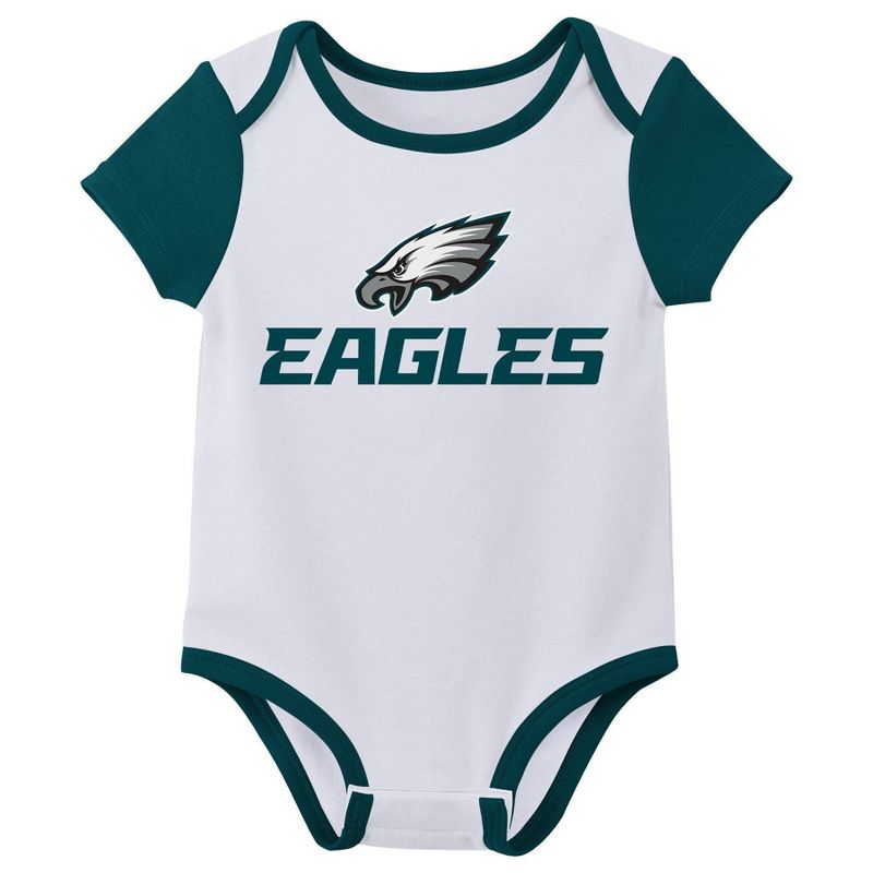 NFL Philadelphia Eagles Infant Boys&#39; 3pk Bodysuit, 3 of 5