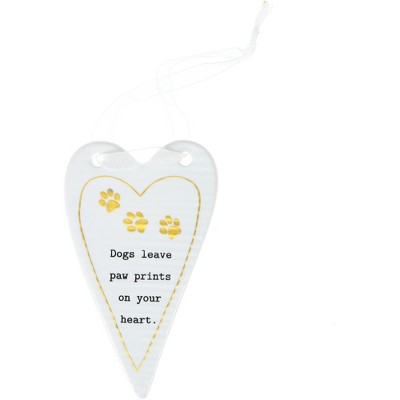 Pavilion Gift Company - Dogs - 4" Hanging Heart Plaque - Wall Sign Panels