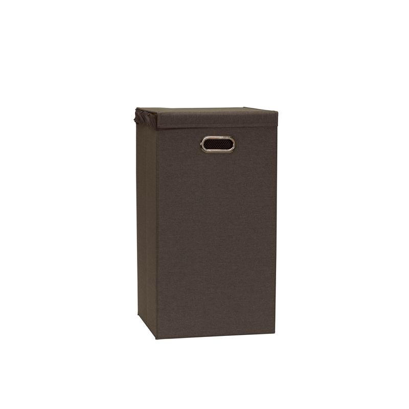Household Essentials Collapsible Laundry Hamper Gray/Brown, 1 of 7