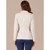 INSPIRE CHIC Women's Faux Suede Belted Lapel Single Breasted Work Outwear Blazer - 4 of 4