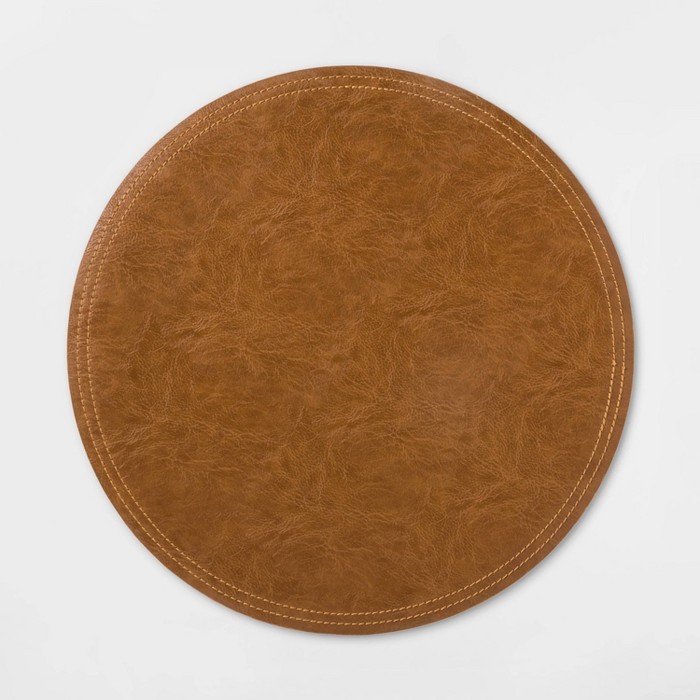 Faux Leather Charger Brown - Threshold™