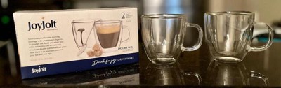 Joyjolt Christian Siriano Flux Double Wall Insulated Glass Cups Espresso  Mugs - 2 Oz - Set Of 2 : Target