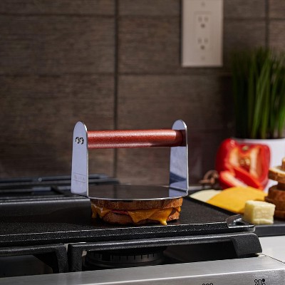 Bellemain 6" Stainless Steel Burger Press with Wooden Handle