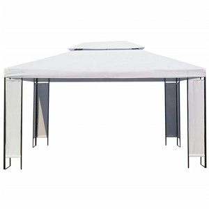 vidaXL Gazebo White and Black Polyester fabric, Steel frame 10x13 ft - 1 of 4