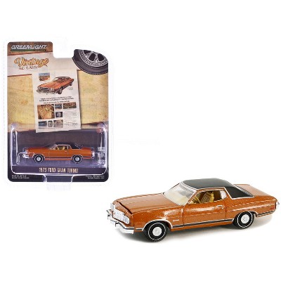 1973 Ford Gran Torino Copper Metallic with Black Vinyl Top "Vintage Ad Cars" Series 10 1/64 Diecast Model Car by Greenlight