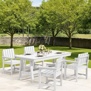 Hyleory HDPE Outdoor Dining Set, 5-Piece Patio Table and Chairs Set, All-Weather Dining Furniture for Backyard, Deck, or Garden - 1 of 4