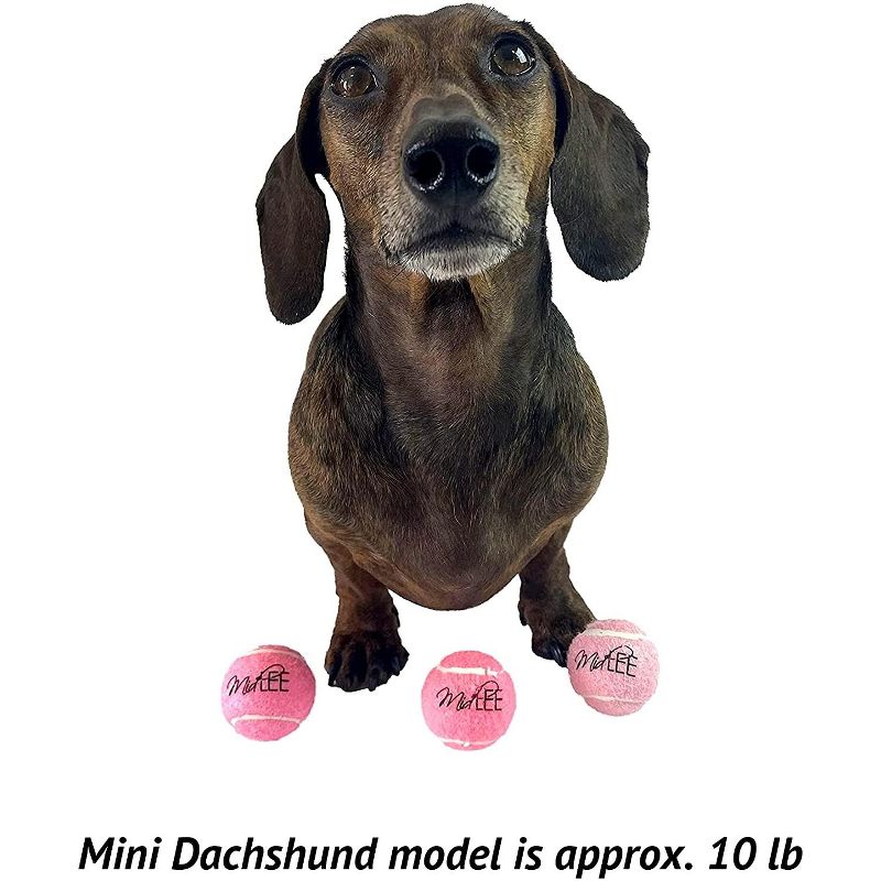 Midlee Mini 1.5" Squeaky Dog Tennis Balls- Pink- Set of 6, 4 of 7