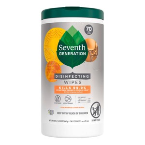 Seventh Generation Lemongrass Citrus Disinfecting Wipes - 70ct - 1 of 4