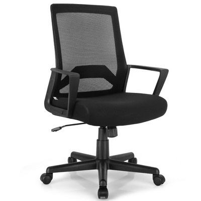 Costway Mesh Office Chair Mid Back Task Chair Height Adjustable w/Lumbar Support