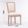 Sapphtopaz French Style Wooden Dining Chairs Set of 2, Solid Wood Frame Accent Chairs, Linen Fabric Kitchen Chairs for Dining Room, Kitchen - 2 of 4