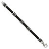 Chisel Stainless Steel Antiqued and Polished Dragon Black Braided Leather 8.5" Bracelet - 3 of 4