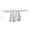 Modern Dining Table for 6 People,70'' Rectangle Faux Marble Table with Mirrored Stainless Steel Base - Maison Boucle - 4 of 4