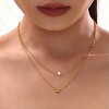 Gold Titanium Steel Star & Pearl Modern Women's Necklace - 2 of 4