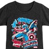 Girls' - Marvel - Captain America Stickers Fitted Short Sleeve Graphic T-Shirt - 2 of 4