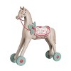 Transpac Resin 14 in. Tan Christmas Retro Wheeled Horse Decor - 2 of 4
