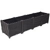 Gulches 140 Qt Extra Large Brown Indoor Polypropylene Self-Watering Deep Raised Planter with Outdoor Use (63 in L x 15 in W x 14 in H) 4-Pack - 3 of 4