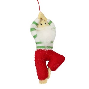 Slickblue Yoga Santa Felt Ornament – Handmade 6.5"x2.5" Holiday Decor for Yoga Enthusiasts - 1 of 1