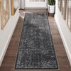 Washable Vintage Distressed Floral Print Area Rugs for Bedroom Living Room, Soft Non Slip Low Pile Carpet - 3 of 4