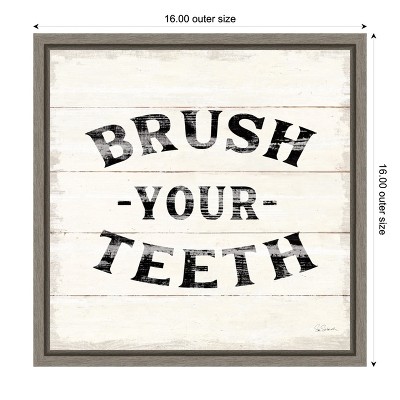 Amanti Art Shiplap Bath III by Sue Schlabach Canvas Wall Art Print Framed 16-in. x 16-in.