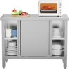 Winado 39 x 19 Inches Stainless Steel Prep Table With Cabinet And 2 Sliding Doors - 4 of 4