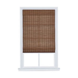 Home Basics Cordless Sayville Bamboo Roman Shade Hickory 18-inch to 72-inch W X 72-inch L - 1 of 4