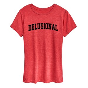 Women's - Instant Message - Delusional Collegiate Short Sleeve Graphic T-Shirt - 1 of 4